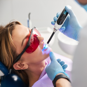 woman having dental work done